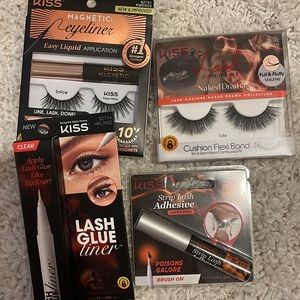 Kiss lashes set of 2 + clear glue and strip lash adhesive